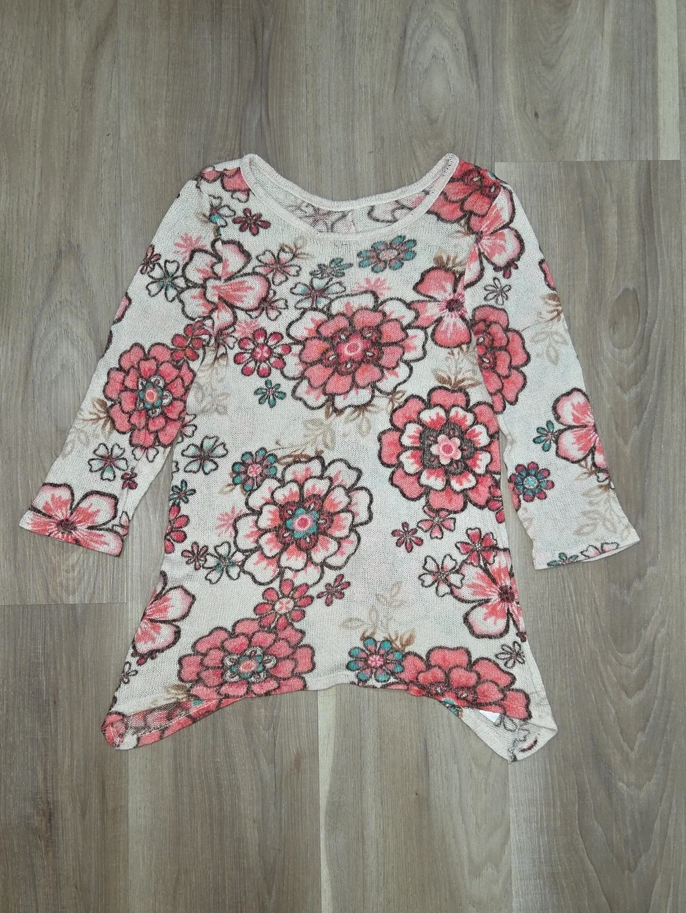 •Justice• Little Girls Floral Knitted Blouse